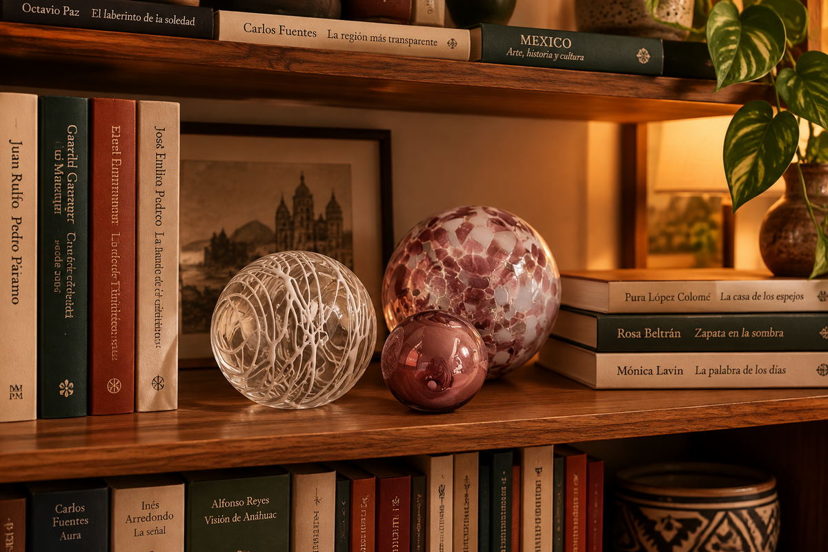 BERRY & WHITE Decorative Glass Balls set of 3