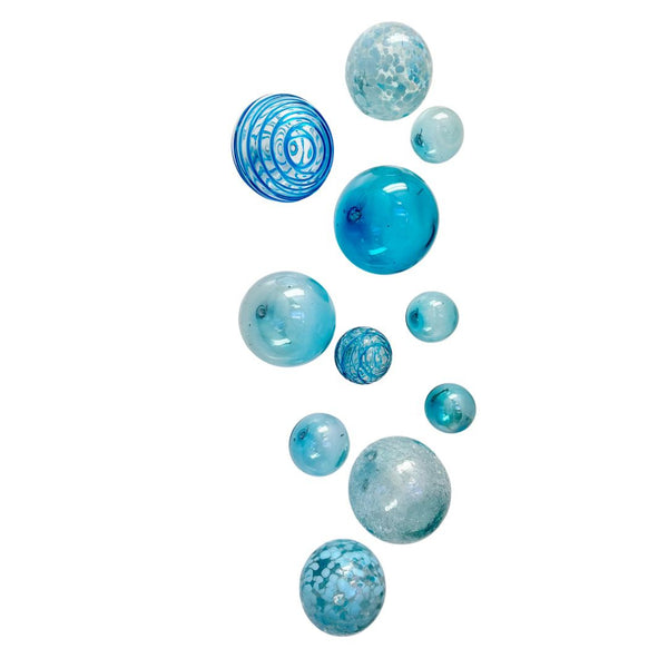 Seafoam Decorative Glass Balls, Wall Art Decor-Set/11-Worldly Goods Too