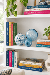 DENIM SPECKLED Decorative Glass Balls set of 3