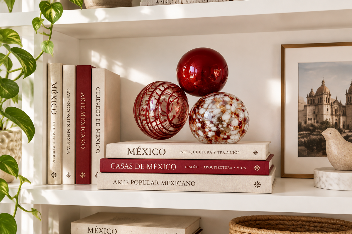 RUBY Decorative Glass Balls set of 3