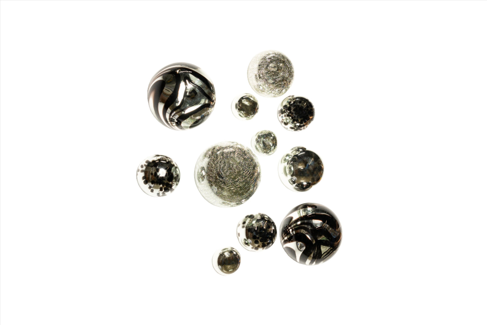 Silver & Black glass balls
