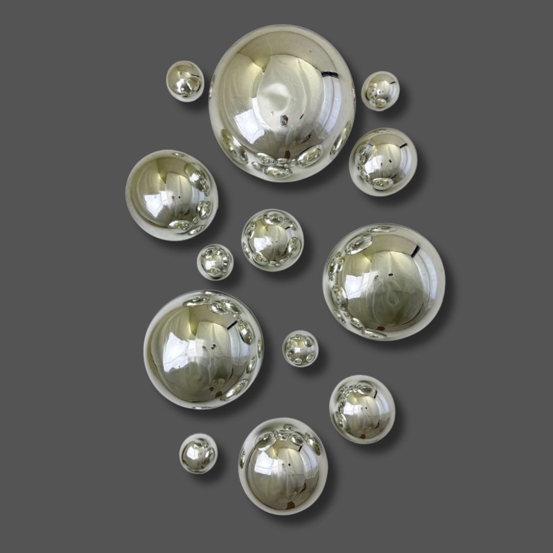 Silver set of 13 Wall Spheres.