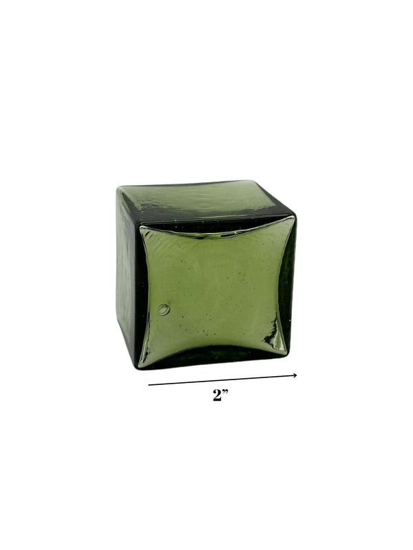 2" Cube-Silver Olive Plated-Worldly Goods Too
