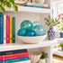 AQUA SPECKLED Set of 5 Decorative Glass Balls