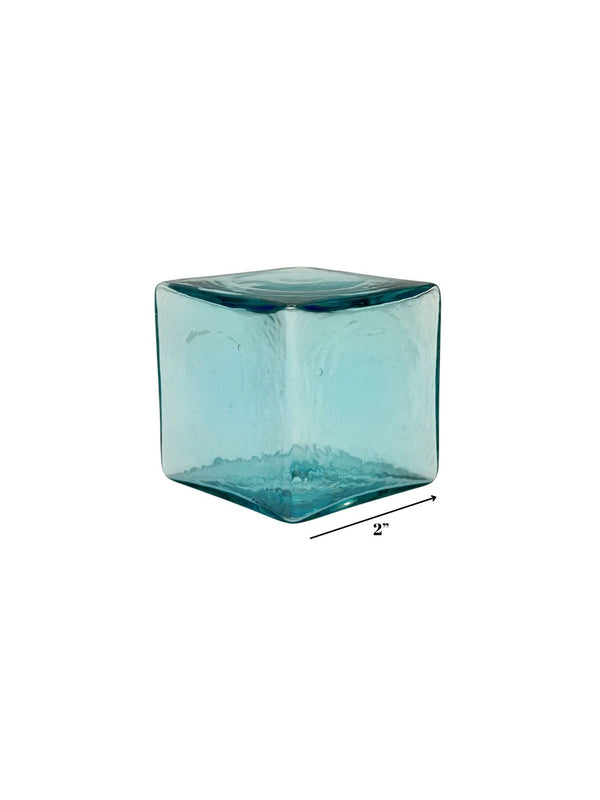 Sky 2-inch Hollow Glass Cube-Worldly Goods Too