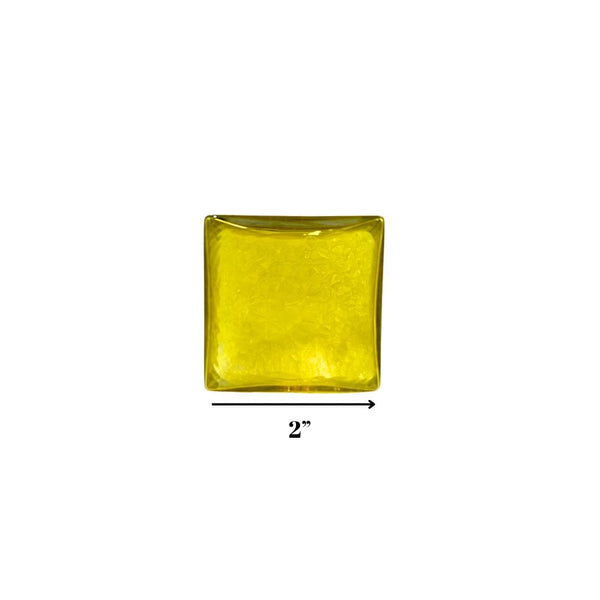 Lemon 2-inch Hollow Glass Cube-Worldly Goods Too