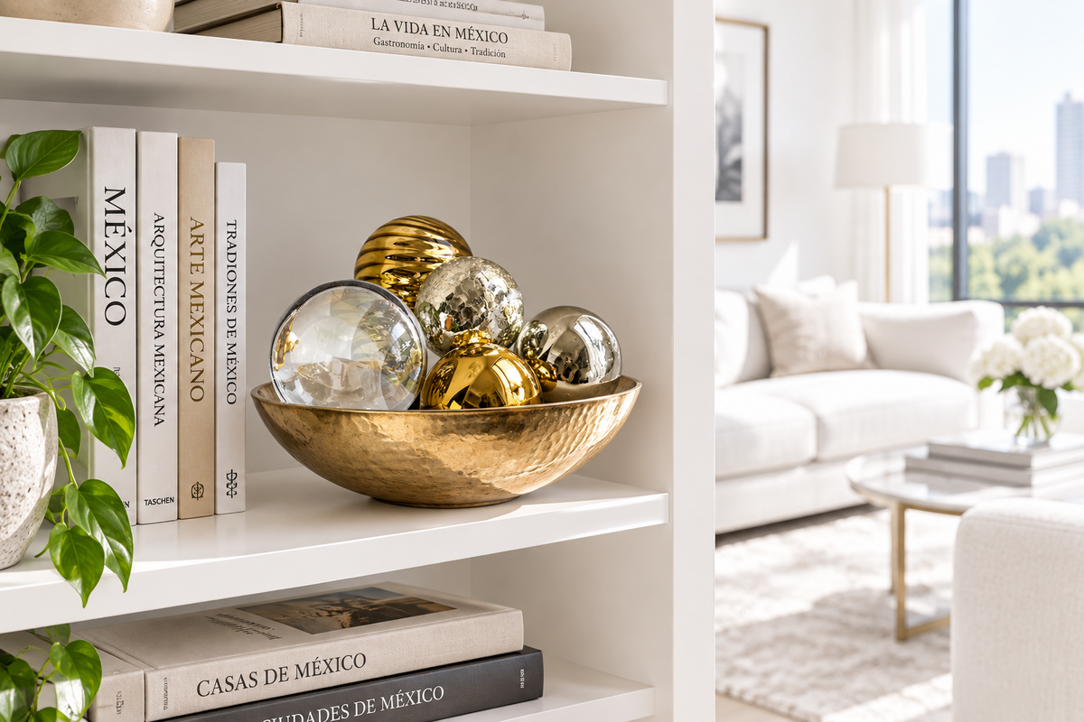 SPHERE SET OF 5-SILVER & GOLD-Worldly Goods Too