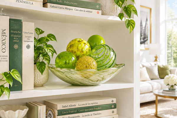 LEMON TWIST Set of 5 Decorative Glass Balls-Worldly Goods Too
