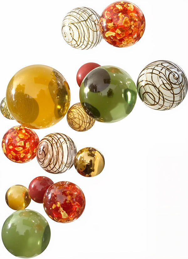 Salsa Decorative Glass Balls, Wall Art Decor-Set/15-Worldly Goods Too