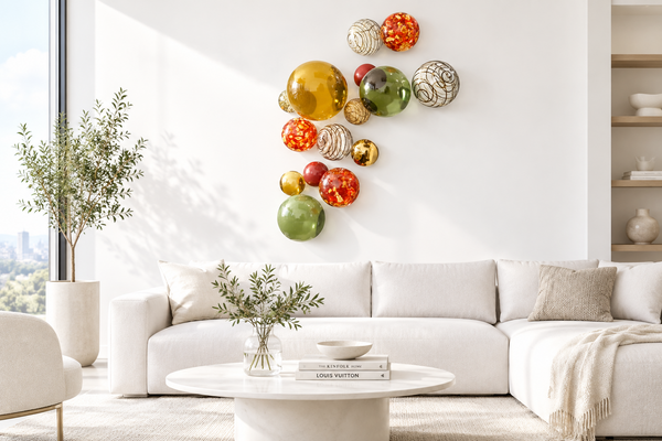 Salsa Decorative Glass Balls, Wall Art Decor-Set/15-Worldly Goods Too