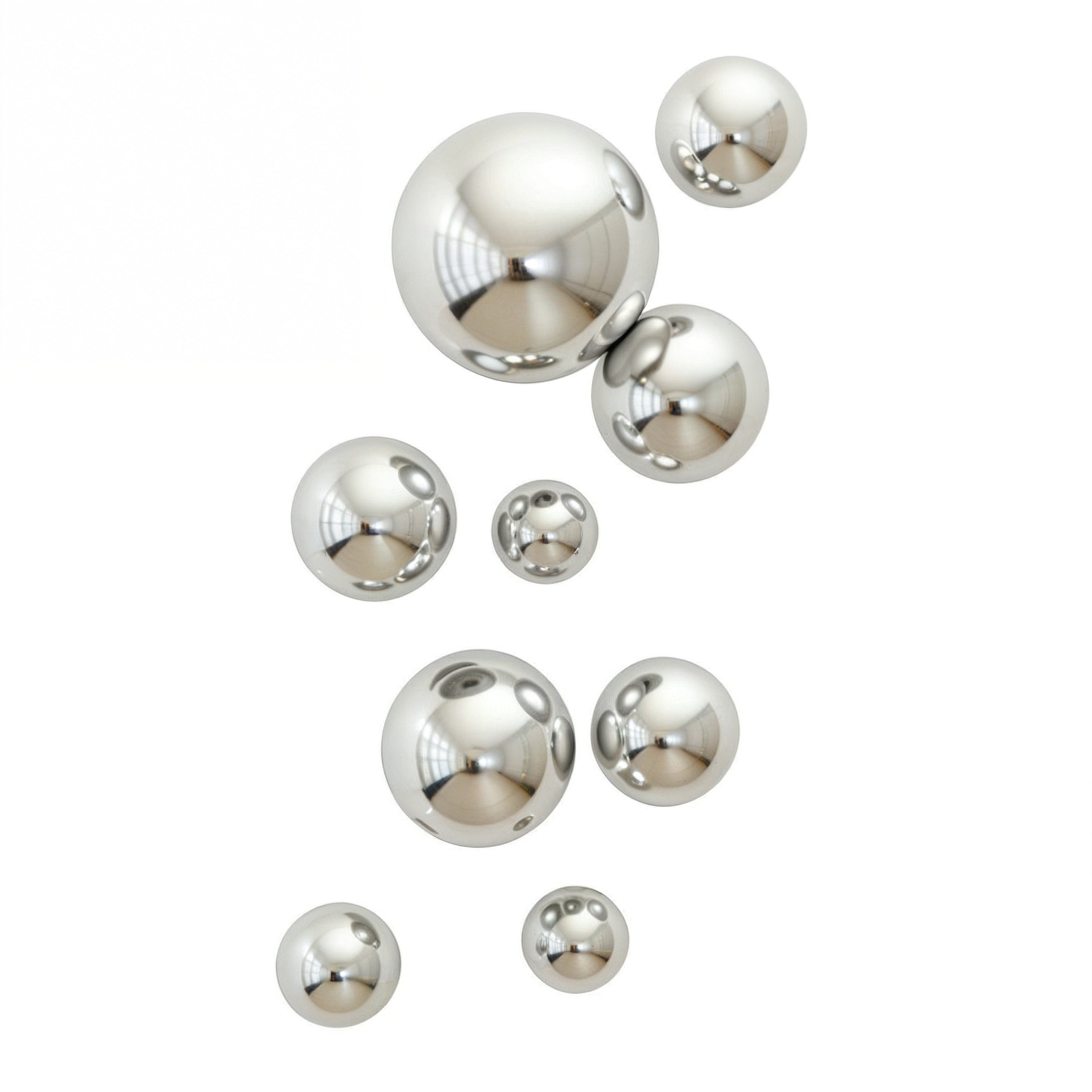 BASIC SILVER WALL SPHERES S/9