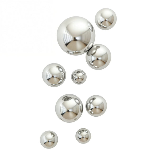 Basic Silver Decorative Glass Balls, Wall Art Decor S/9-Worldly Goods Too