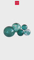 SPHERE SET OF 5-TEAL SWIRL