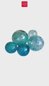 SPHERE SET OF 5-AQUA SPECKLED