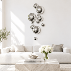Silver Plated Decorative Glass Balls, Wall Art Decor