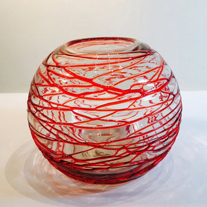 8"  FISHBOWL W/SCARLET COBWEB - Worldly Goods Too