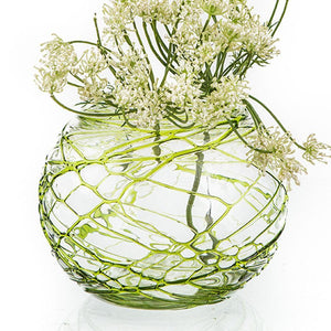 Fishbowl Vase - 8" Lime Cobweb - Worldly Goods Too