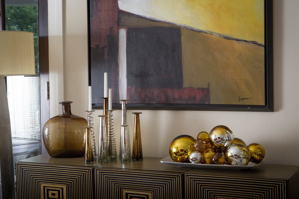 GOLD & SILVER Decorative Glass Wall Art Decorative Colored Glass Balls
