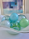 Glass Balls SPHERE SET/3-CHEERFUL & SKY - Worldly Goods Too