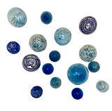 Denim Glass Balls Wall Spheres - Set of - 16 - Worldly Goods Too