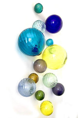 TWIRLED GLASSWARE WALL SPHERES-SET/15 - Worldly Goods Too
