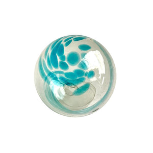 3"  DOT & DASH-AQUA Glass Ball - Worldly Goods Too
