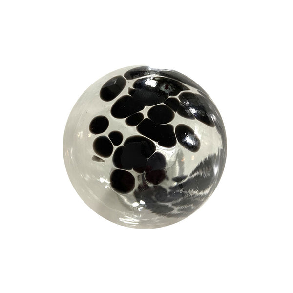 SPHERE - 3" Clear w/ Black Dot & Dash - Worldly Goods Too