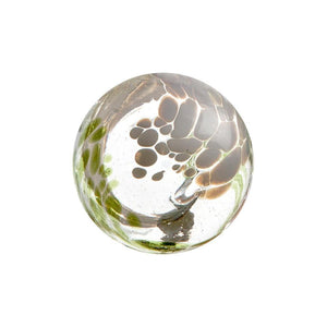 3"  OLIVE/WHITE DOT & DASH Glass Ball - Worldly Goods Too