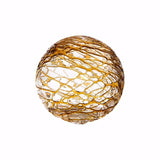 3"  COBWEB-AMBER Glass Ball - Worldly Goods Too