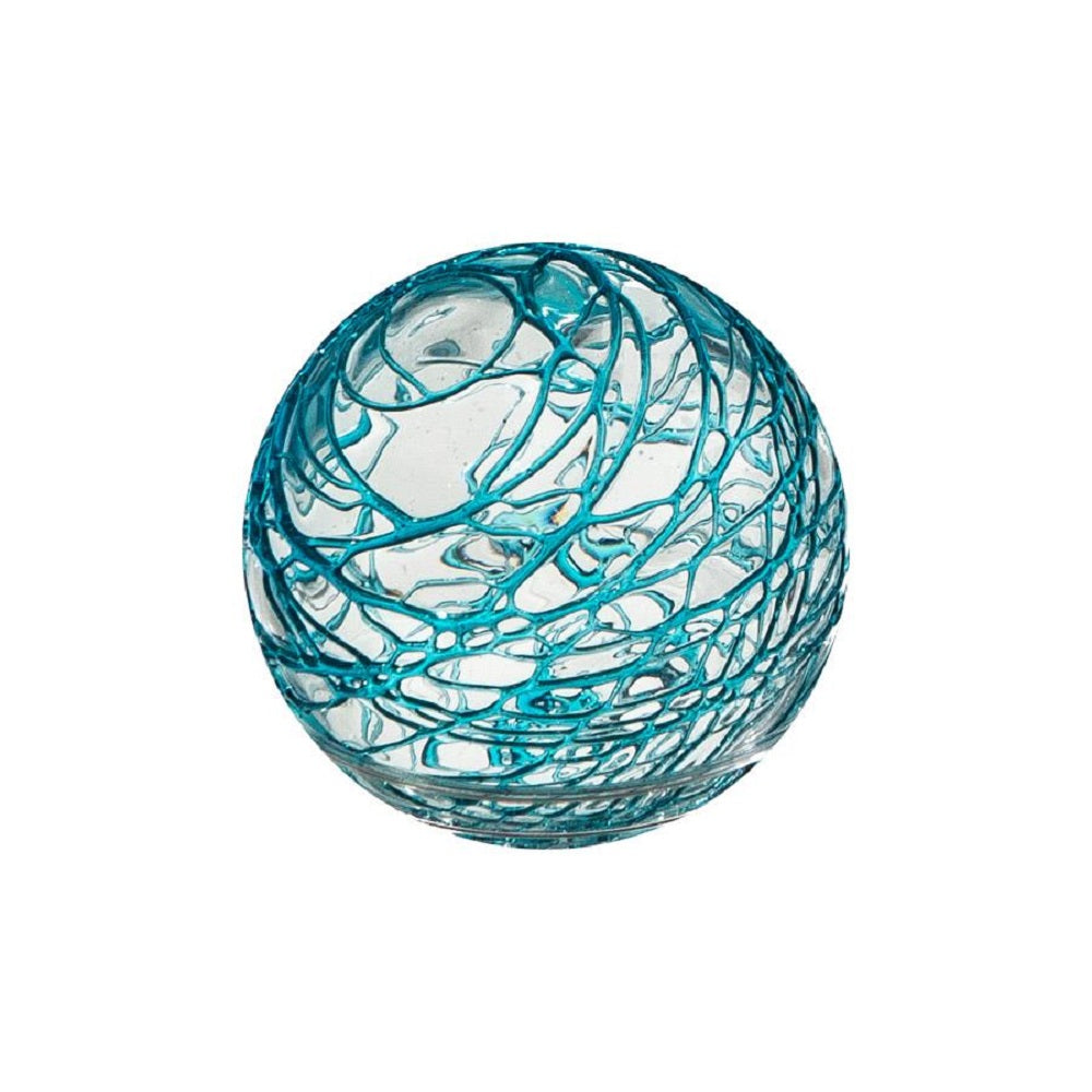 AQUA & WHITE GLASS BALLS WALL SPHERES - Worldly Goods Too