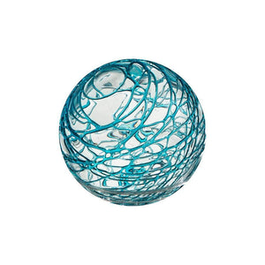 3"  COBWEB-AQUA Glass Ball - Worldly Goods Too