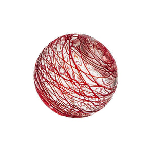 3"  COBWEB-RED Glass Ball - Worldly Goods Too