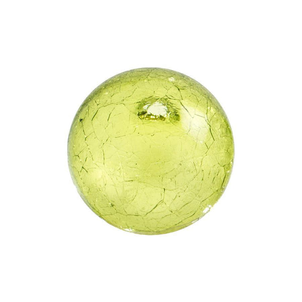 3"  CRACKLE-LIME Glass Ball - Worldly Goods Too
