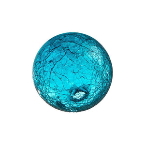 3"  CRACKLE- AQUA Glass Ball - Worldly Goods Too