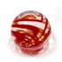 4.5"  CLEAR W/RUBY SWIRL Glass Ball - Worldly Goods Too