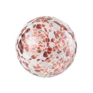 4.5"  SPECKLED-BERRY & WHITE Glass Ball - Worldly Goods Too