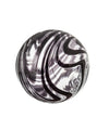 4.5"  CLEAR W/BLACK SWIRL Glass Ball - Worldly Goods Too