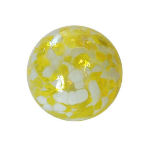 4.5"  SPECKLED-LEMON & WHITE Glass Ball - Worldly Goods Too