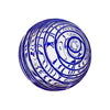 4.5"  CLEAR W/COBALT THREADS Glass Ball - Worldly Goods Too