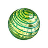 4.5"  LIME W/AQUA THREADS Glass Ball - Worldly Goods Too
