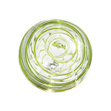 4.5"  CLEAR W/LIME THREADS Glass Ball - Worldly Goods Too