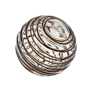 4.5"  CLEAR W/CHOCOLATE THREAD Glass Ball - Worldly Goods Too