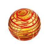 4.5"  AMBER W/TANGERINE THREAD Glass Ball - Worldly Goods Too