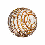 4.5"  CLEAR W/AMBER THREADS Glass Ball - Worldly Goods Too