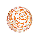 4.5"  CLEAR W/TANGERINE THREAD Glass Ball - Worldly Goods Too