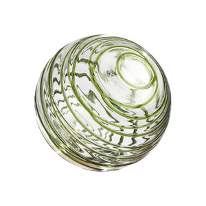 4.5"  CLEAR W/OLIVE THREADS Glass Ball - Worldly Goods Too