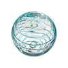 4.5"  CLEAR W/AQUA Threads Glass Ball - Worldly Goods Too