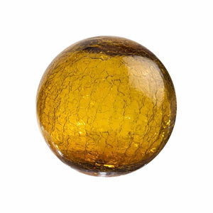 4.5"  CRACKLE-AMBER Glass Ball - Worldly Goods Too