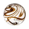 6"  CLEAR W/CHOCOLATE SWIRL Glass Ball - Worldly Goods Too