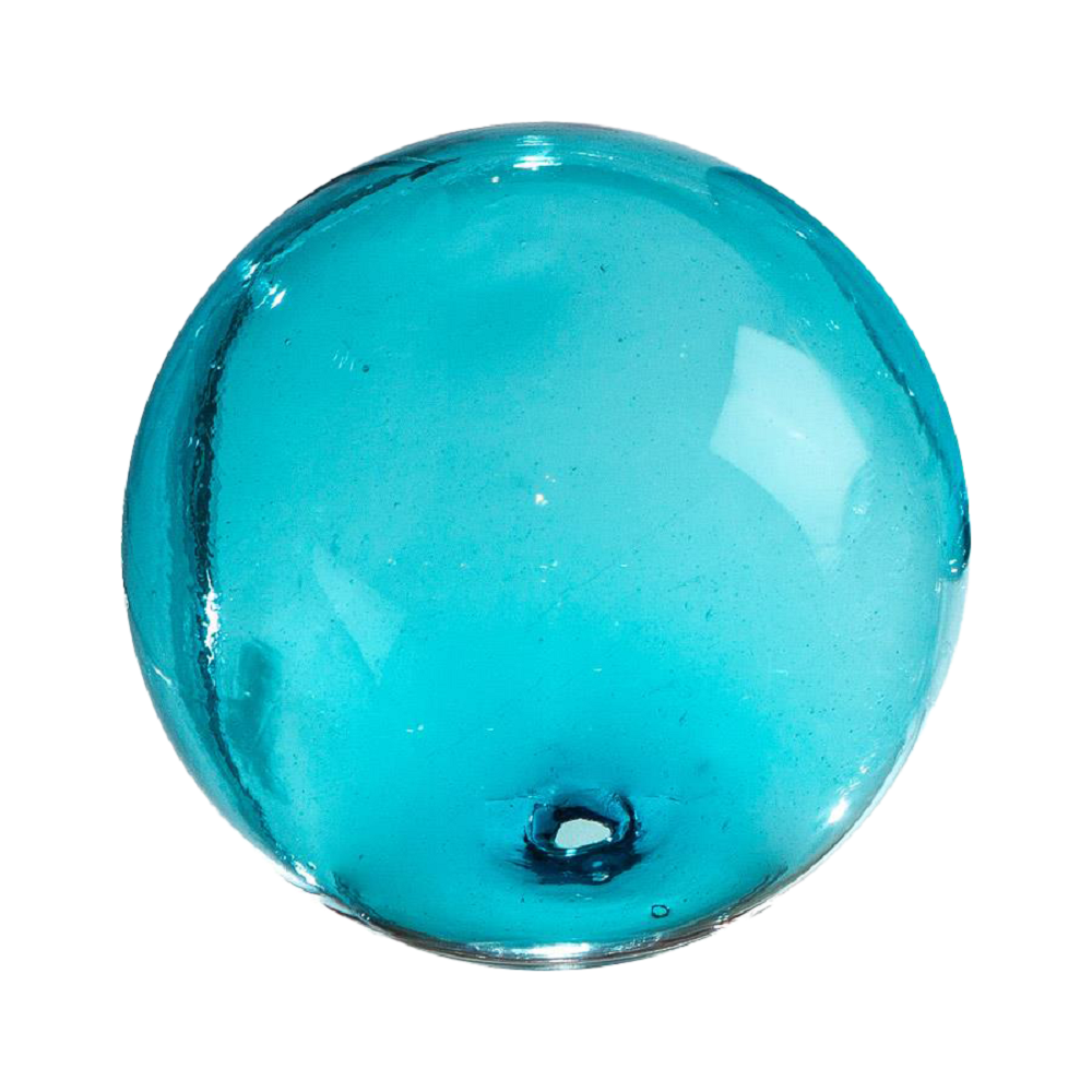 AQUA & WHITE GLASS BALLS WALL SPHERES - Worldly Goods Too